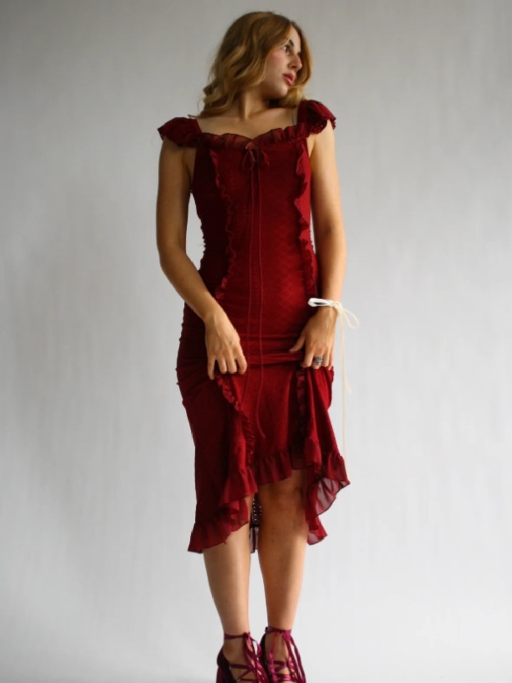 Wild Rose and Sparrow Desiree Dress in Medici Red